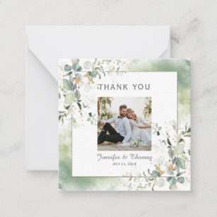 Elegant Botanical Eucalyptus Greenery Thank You Card
