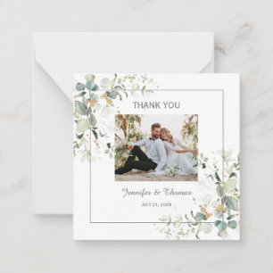 Elegant Botanical Eucalyptus Greenery Thank You Card