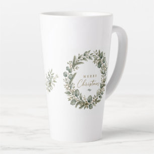 Elegant Botanical Eucalyptus Latte Mug