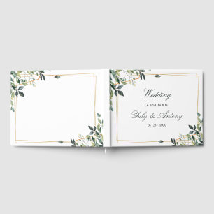 Elegant Botanical Eucalyptus Leaf Memory Guest Book