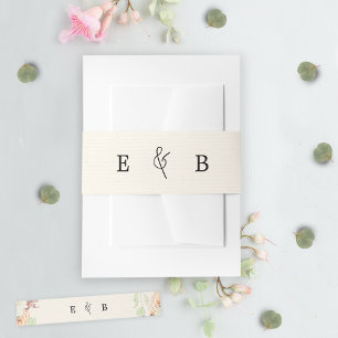 Elegant Botanical Eucalyptus Pastel Roses Wedding Invitation Belly Band