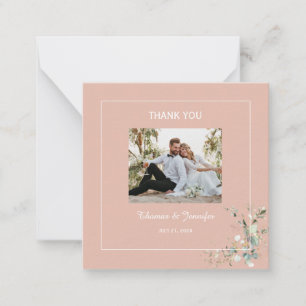 Elegant Botanical Eucalyptus Tea Rose Thank you Card