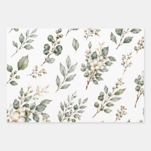 Elegant Botanical Eucalyptus Wrapping Paper Sheet