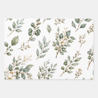 Elegant Botanical Eucalyptus Wrapping Paper Sheet