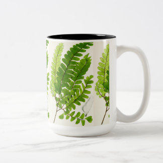 Elegant Botanical Fern Coffee Mug – Vintage Green