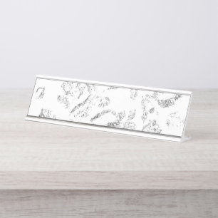 Elegant Botanical File Folder Set Desk Name Plate