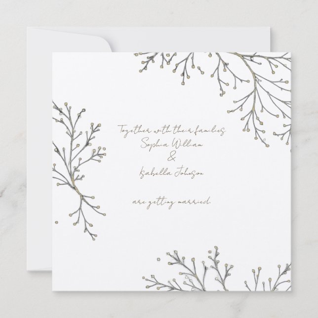 Elegant Botanical Flat Card (Front)