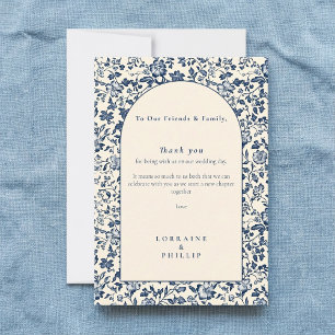 Elegant Botanical Floral arch Wedding Thank You Card