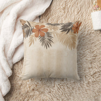 Elegant Botanical Floral Background in Warm Tones Cushion