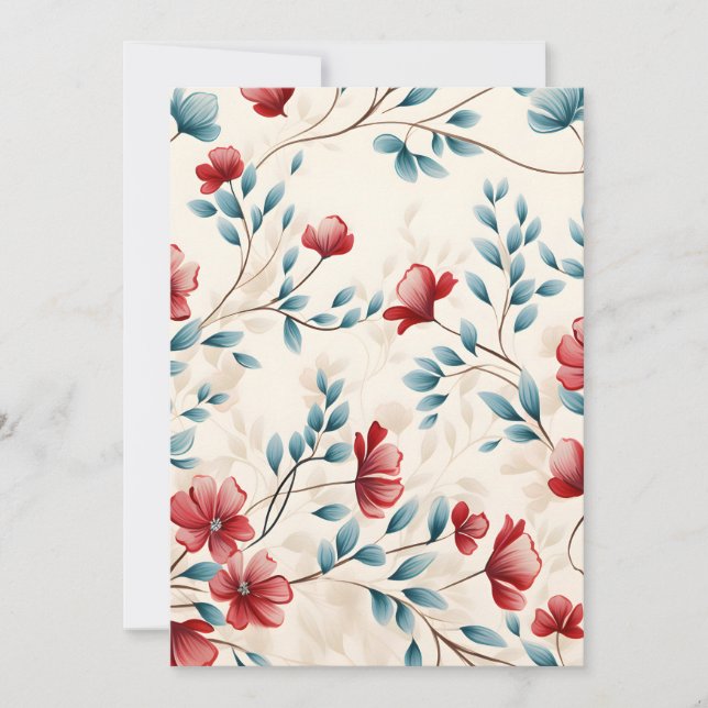 Elegant Botanical Floral Branch Holiday Card (Front)