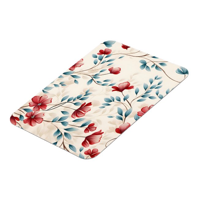Elegant Botanical Floral Branch Magnet (Left Side)
