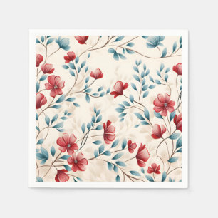 Elegant Botanical Floral Branch Napkin