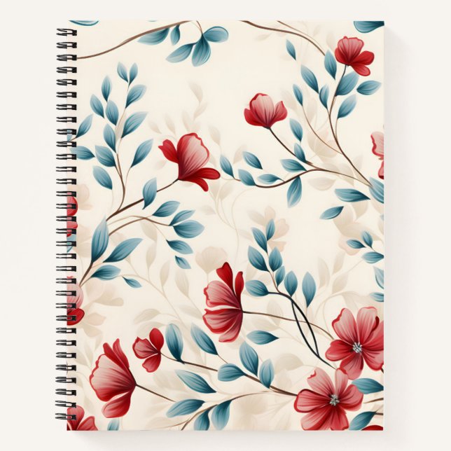 Elegant Botanical Floral Branch Notebook (Front)