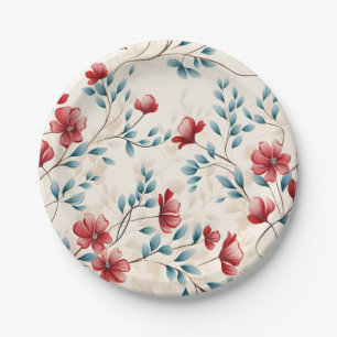 Elegant Botanical Floral Branch Paper Plate