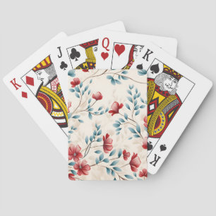 Elegant Botanical Floral Branch Playing Cards