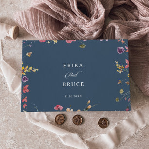 Elegant Botanical Floral Calligraphy Wedding Guest Book