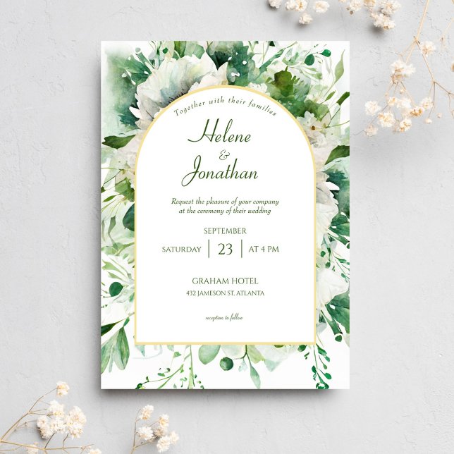Elegant Botanical Floral Garden Wedding Invitation (Elegant Botanical Floral Garden Wedding Invitation)