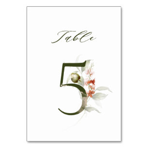 Elegant Botanical Floral Number 5, Table Number