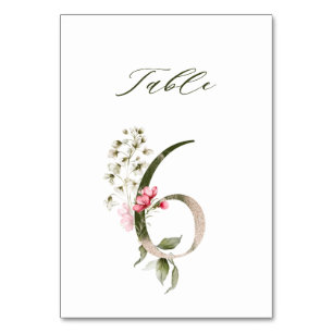Elegant Botanical Floral Number 6, Table Number