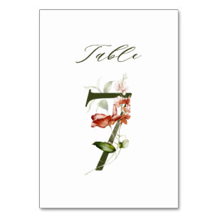 Elegant Botanical Floral Number 7, Table Number