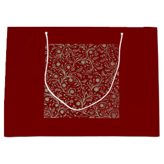 Elegant Botanical Floral Pattern – Minimal Nature  Large Gift Bag