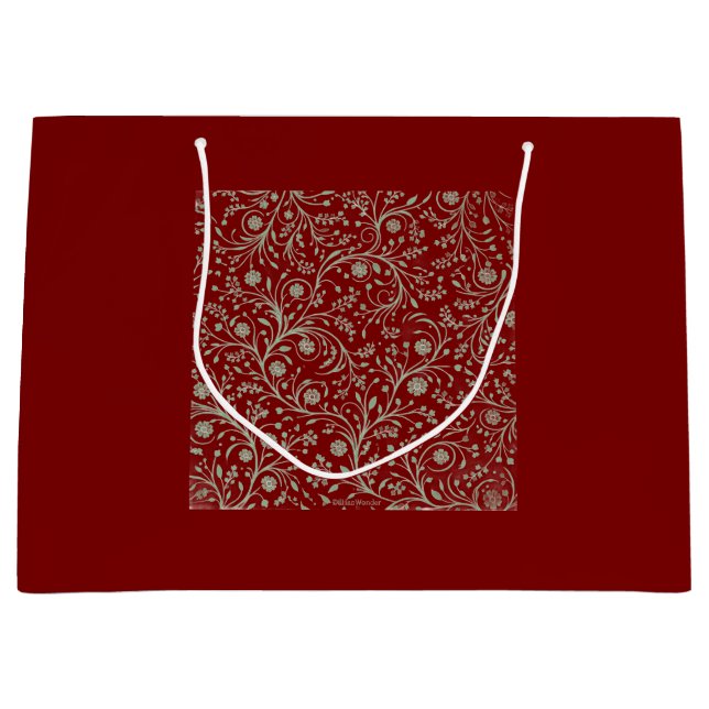 Elegant Botanical Floral Pattern – Minimal Nature  Large Gift Bag (Front)