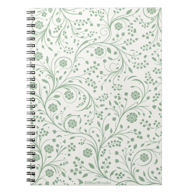 Elegant Botanical Floral Pattern – Minimal Nature  Notebook (Front)