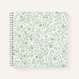 Elegant Botanical Floral Pattern – Minimal Nature  Notebook