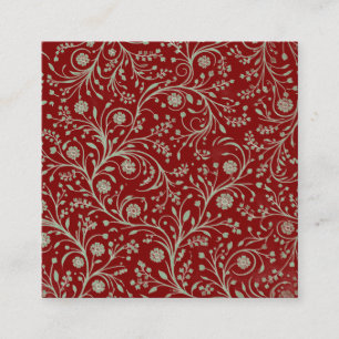 Elegant Botanical Floral Pattern – Minimal Nature Square Business Card