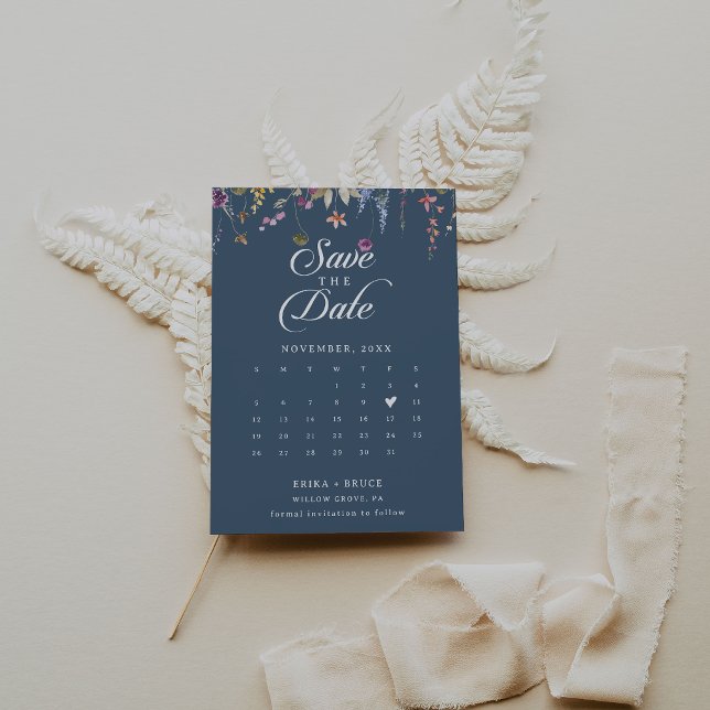 Elegant Botanical Floral QR Code Calendar Save The Date (Creator Uploaded)