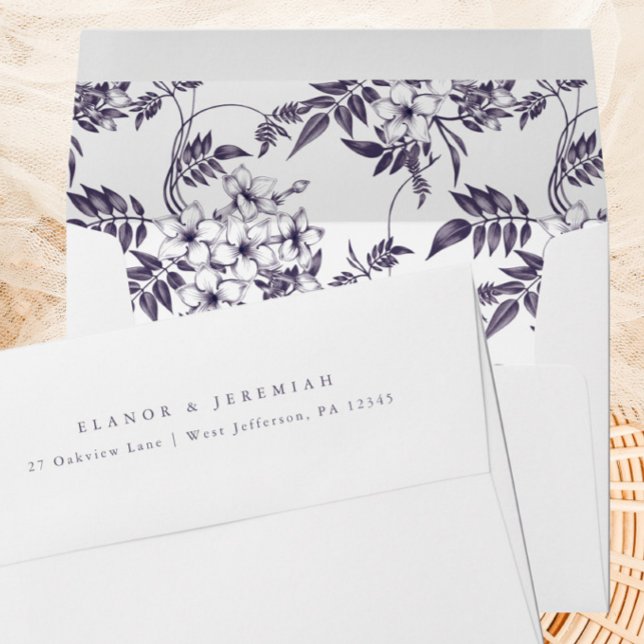 Elegant Botanical Floral Return Address Wedding Envelope (Creator Uploaded)