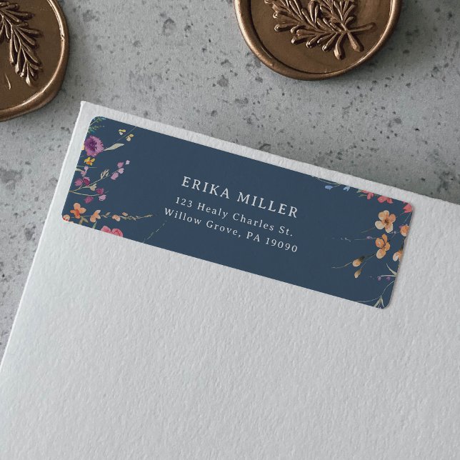 Elegant Botanical Floral Wedding Address Return  (Creator Uploaded)