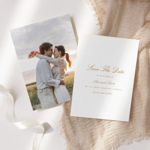 Elegant Botanical Floral Wreath Photo Wedding Save The Date