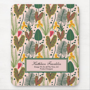 Elegant Botanical Flowers Greenery Mouse Mat