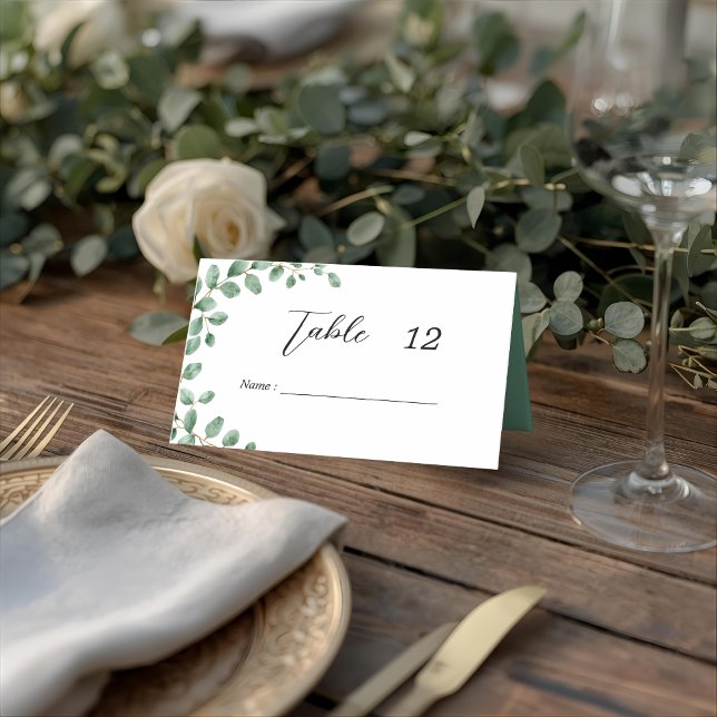 Elegant Botanical Folded Wedding Place Card (Creator Uploaded)