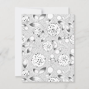 Elegant Botanical Folk Art Greeting Card