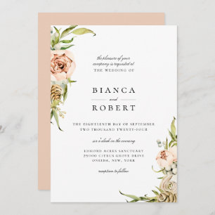 Elegant Botanical Forest Floral Wedding Invitation