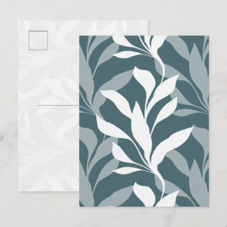 Elegant Botanical Forest Green Foliage in Grace Postcard