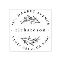 Elegant Botanical Formal Name Round Return Address