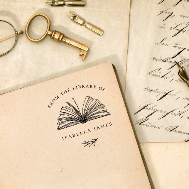 Elegant Botanical From The Library Of Custom Name Rubber Stamp (Creator Uploaded)