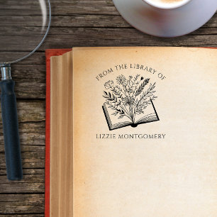 Elegant Botanical From The Library Of Custom Rubber Stamp