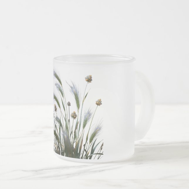 "Elegant Botanical Frosted Glass Mug" Coffee Mug (Front Right)