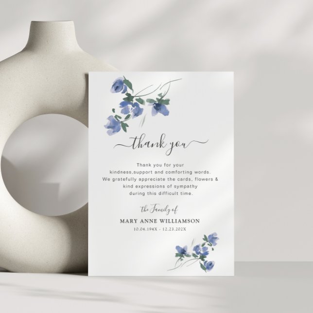 elegant botanical funeral thank you note (Creator Uploaded)