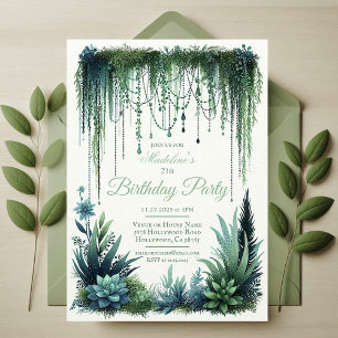 Elegant Botanical Garden Birthday Party  Invitation