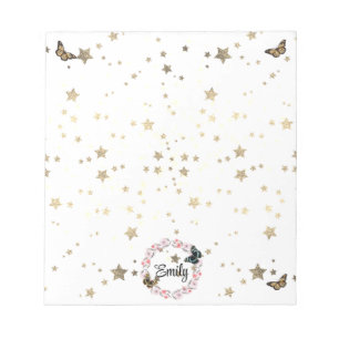 Elegant Botanical Garden Floral Pattern Notepad