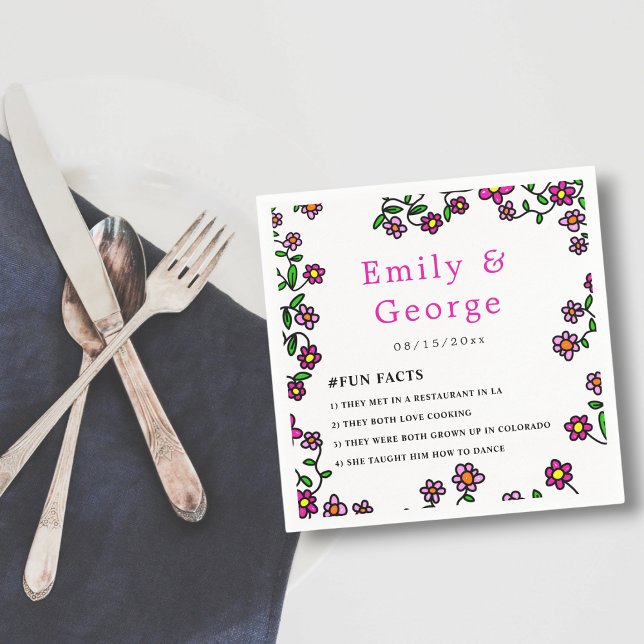 Elegant Botanical Garden Flowers Floral Wedding Napkin (Creator Uploaded)