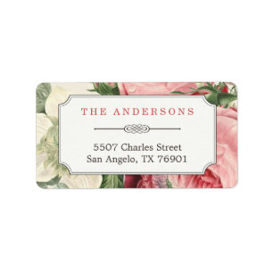 Elegant Botanical Garden Flowers Vintage Classy Label