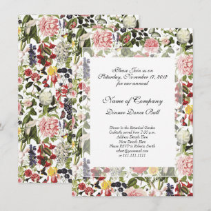 Elegant Botanical Garden Gala Dinner Spring Flower Invitation