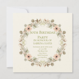 Elegant Botanical Garden Party Floral Name  Card