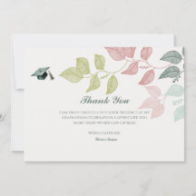 Elegant Botanical Graduation Thank You Card